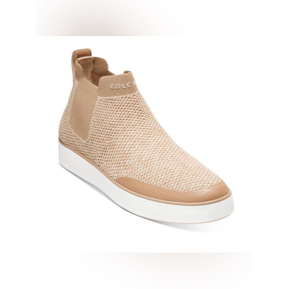 Cole Haan Nantucket Taupe Knit Ankle Pull On Chelsea Boots Shoes NWT~ Size 7